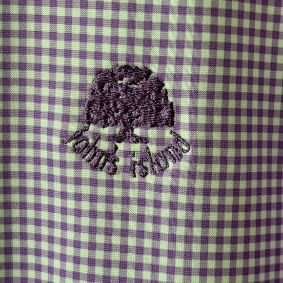 Donald Ross Purple White‎ Gingham Check Performance Polo Golf Shirt Size M - Picture 2 of 4